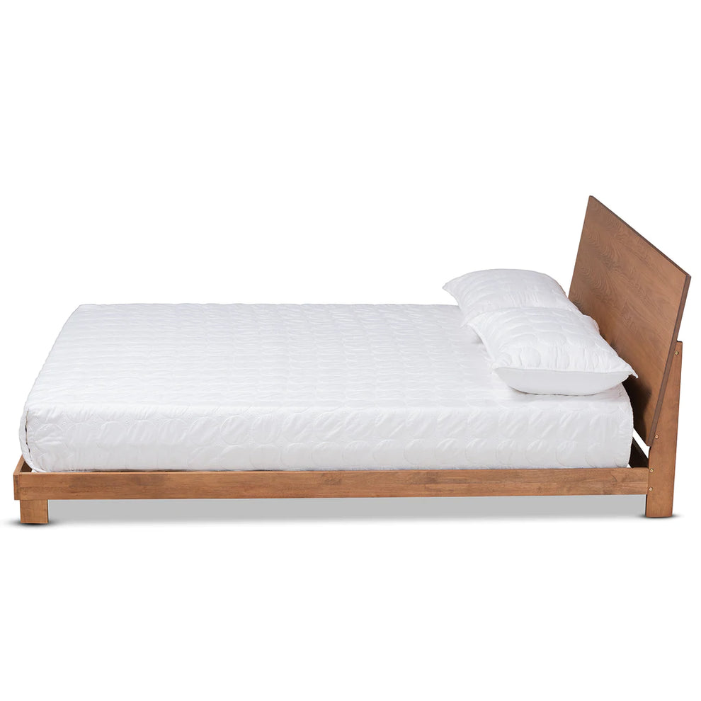 Baxton Studio Haines Modern and Contemporary Walnut Brown Finished Wood Full Size Platform Bed | Beds | Modishstore - 6