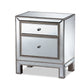 baxton studio fadri contemporary glam and luxe mirrored 2 drawer nightstand | Modish Furniture Store-2