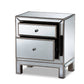 baxton studio fadri contemporary glam and luxe mirrored 2 drawer nightstand | Modish Furniture Store-3