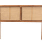 Baxton Studio Gilbert Mid-Century Modern Ash Walnut Finished Wood and Synthetic Rattan Queen Size Headboard | Headboards | Modishstore - 4