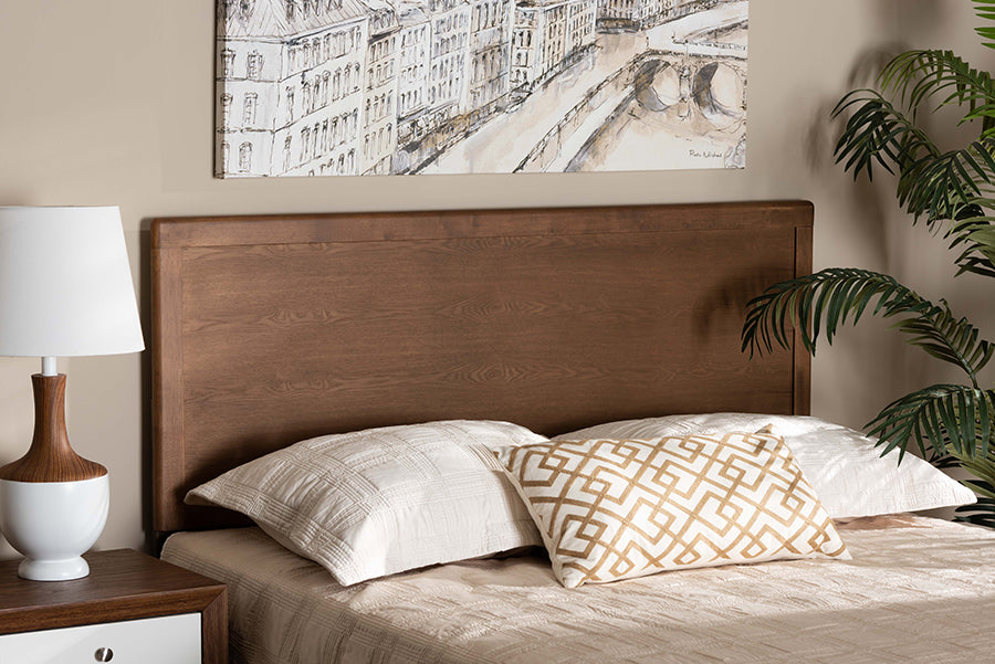 Baxton Studio Alan Modern and Contemporary Transitional Ash Walnut Finished Wood King Size Headboard | Headboards | Modishstore - 2