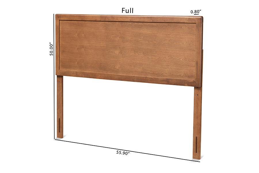 Baxton Studio Alan Modern and Contemporary Transitional Ash Walnut Finished Wood Full Size Headboard | Headboards | Modishstore - 5