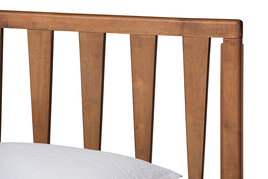 Baxton Studio Kuro Modern and Contemporary Walnut Brown Finished Wood Twin Size Platform Bed | Beds | Modishstore - 5