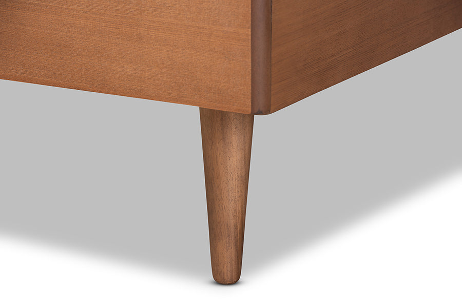 Baxton Studio Kuro Modern and Contemporary Walnut Brown Finished Wood Twin Size Platform Bed | Beds | Modishstore - 4