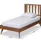 Baxton Studio Michi Modern and Contemporary Ash Walnut Finished Wood Twin Size Bed | Beds | Modishstore - 6