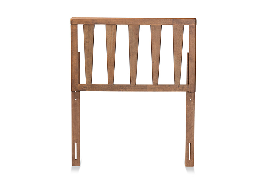 Baxton Studio Duncan Modern and Contemporary Ash Walnut Finished Wood Twin Size Headboard | Headboards | Modishstore - 4