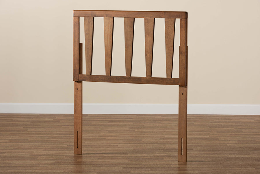 Baxton Studio Duncan Modern and Contemporary Ash Walnut Finished Wood Twin Size Headboard | Headboards | Modishstore - 3