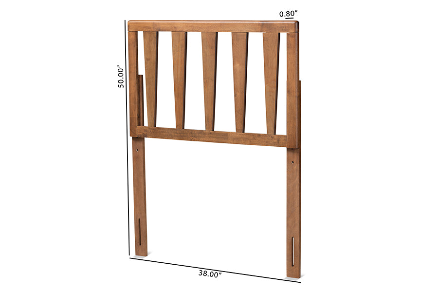 Baxton Studio Duncan Modern and Contemporary Ash Walnut Finished Wood Twin Size Headboard | Headboards | Modishstore - 5