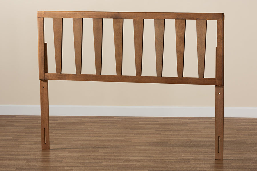 Baxton Studio Duncan Modern and Contemporary Ash Walnut Finished Wood Full Size Headboard | Headboards | Modishstore - 3