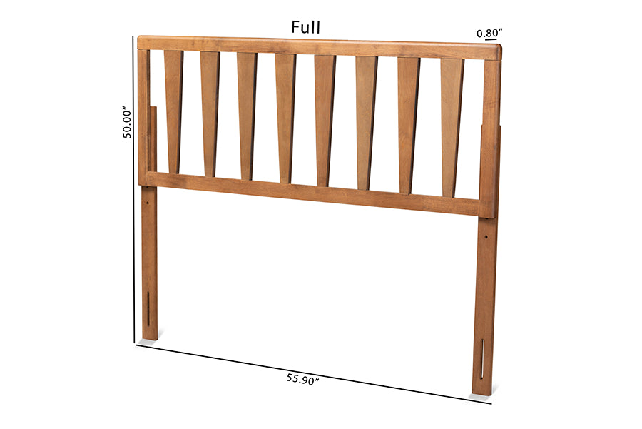 Baxton Studio Duncan Modern and Contemporary Ash Walnut Finished Wood Full Size Headboard | Headboards | Modishstore - 5