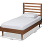 Baxton Studio Ryo Mid-Century Modern Transitional Walnut Brown Finished Wood Twin Size Platform Bed | Beds | Modishstore - 6