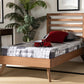 Baxton Studio Shiro Mid-Century Modern Ash Walnut Finished Wood Twin Size Platform Bed | Beds | Modishstore