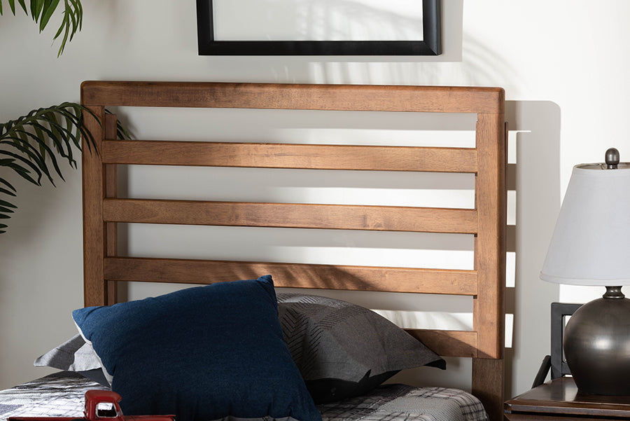 Baxton Studio Akemi Modern and Contemporary Ash Walnut Finished Wood Twin Size Headboard | Headboards | Modishstore