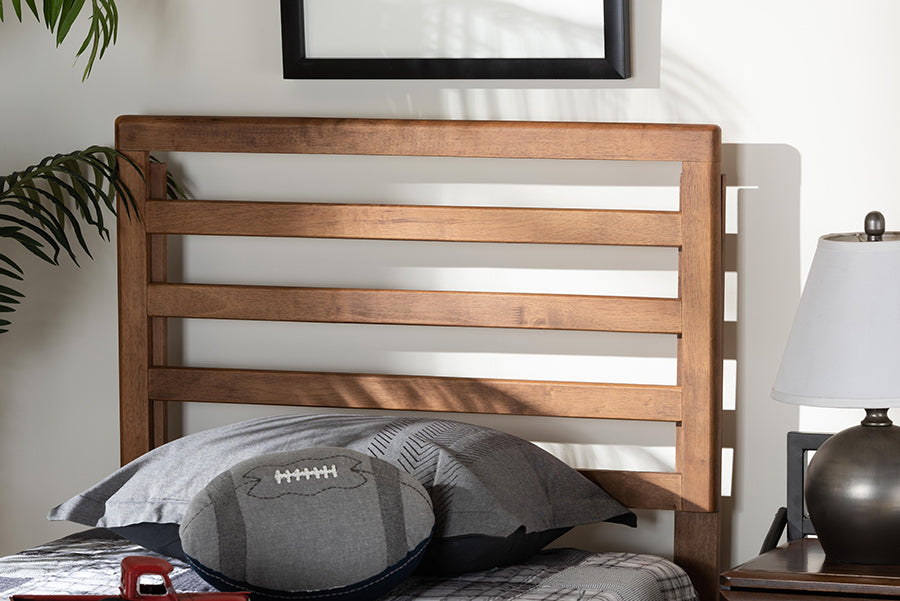 Baxton Studio Akemi Modern and Contemporary Ash Walnut Finished Wood Twin Size Headboard | Headboards | Modishstore - 2