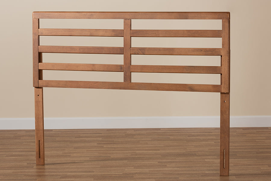 Baxton Studio Akemi Modern and Contemporary Ash Walnut Finished Wood Queen Size Headboard | Headboards | Modishstore - 2
