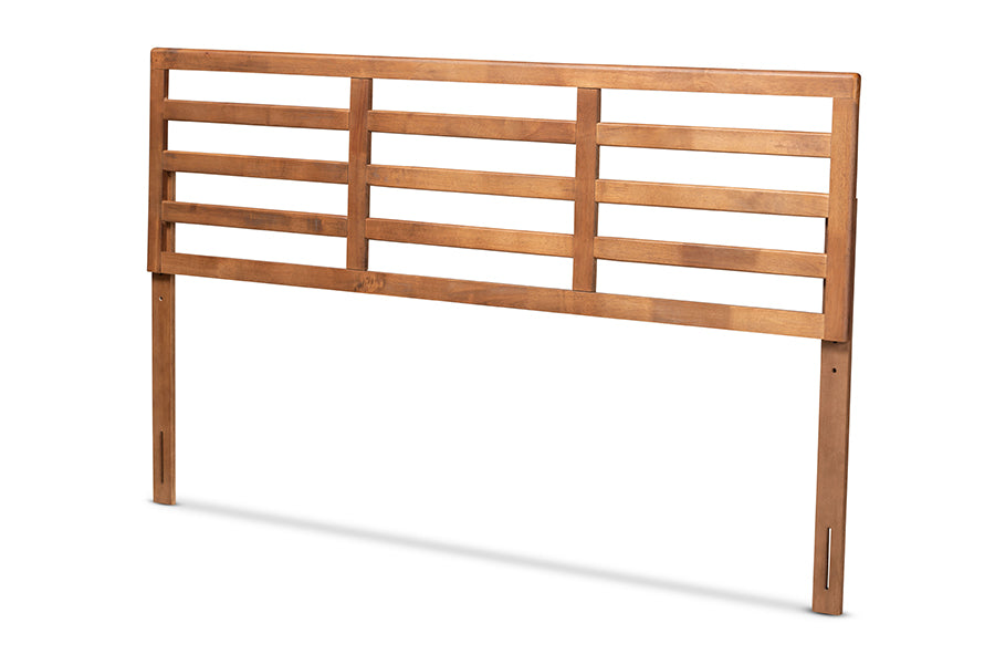 Baxton Studio Akemi Modern and Contemporary Ash Walnut Finished Wood King Size Headboard | Headboards | Modishstore - 5