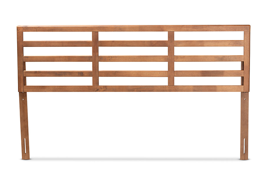 Baxton Studio Akemi Modern and Contemporary Ash Walnut Finished Wood King Size Headboard | Headboards | Modishstore - 4