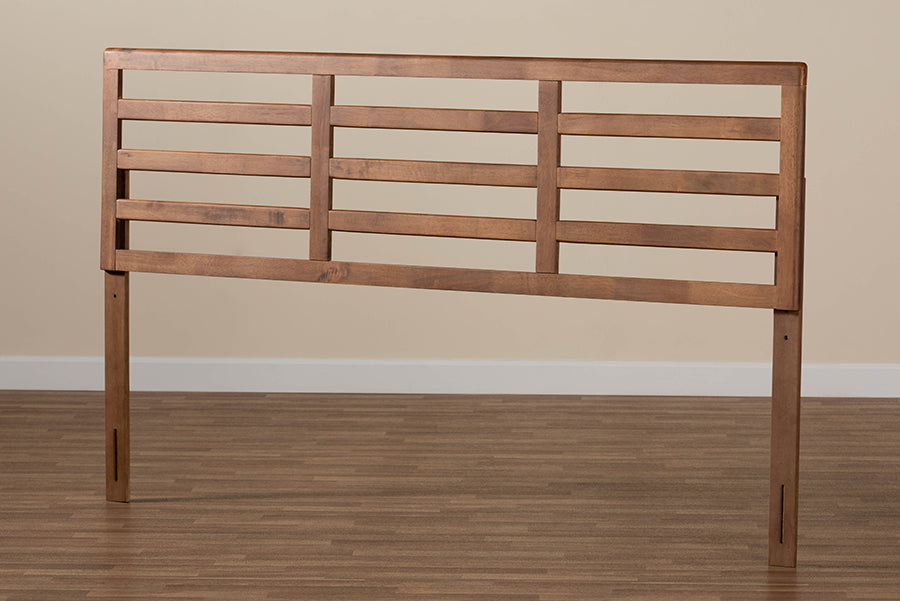 Baxton Studio Akemi Modern and Contemporary Ash Walnut Finished Wood King Size Headboard | Headboards | Modishstore - 3