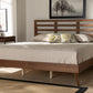 Baxton Studio Shiro Mid-Century Modern Ash Walnut Finished Wood King Size Platform Bed | Beds | Modishstore