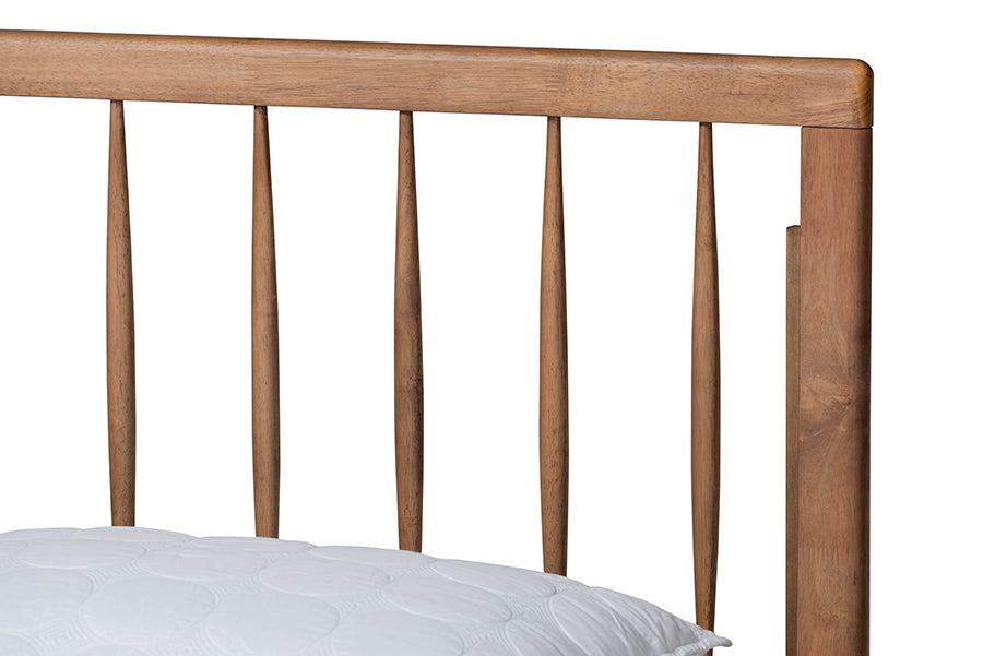 Baxton Studio Toru Mid-Century Modern Ash Walnut Finished Wood King Size Platform Bed | Beds | Modishstore - 5