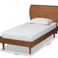 Baxton Studio Yori Mid-Century Modern Walnut Brown Finished Wood Twin Size Platform Bed | Beds | Modishstore - 4
