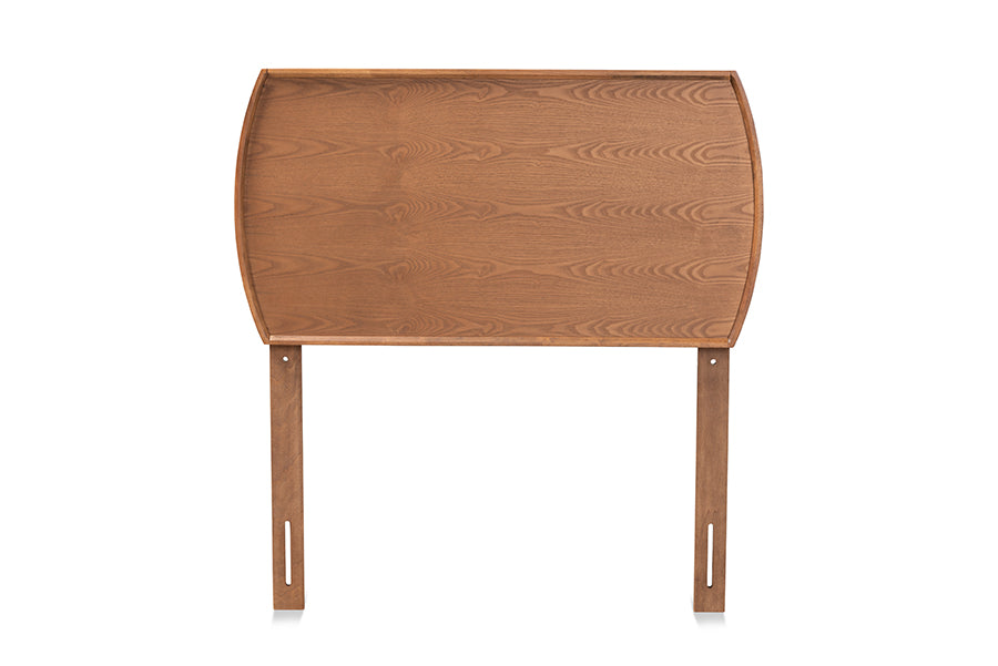 Baxton Studio Laurien Mid-Century Modern Ash Walnut Finished Wood Twin Size Headboard | Headboards | Modishstore - 4