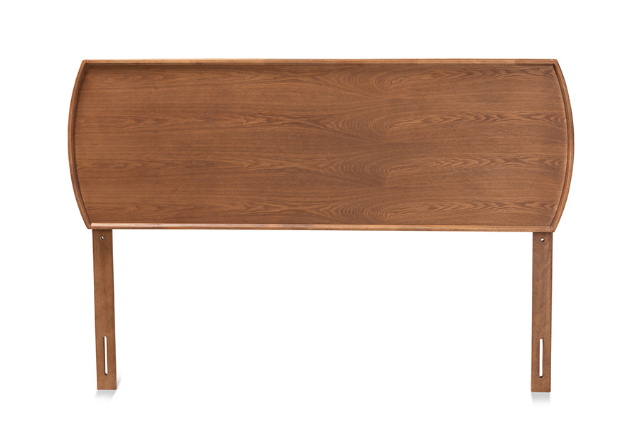 Baxton Studio Laurien Mid-Century Modern Ash Walnut Finished Wood King Size Headboard | Headboards | Modishstore - 4