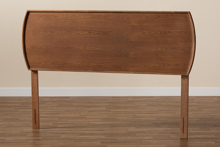 Baxton Studio Laurien Mid-Century Modern Ash Walnut Finished Wood Full Size Headboard | Headboards | Modishstore - 3