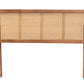 Baxton Studio Harris Mid-Century Modern Ash Walnut Finished Wood and Synthetic Rattan Queen Size Headboard | Headboards | Modishstore - 4