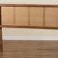 Baxton Studio Harris Mid-Century Modern Ash Walnut Finished Wood and Synthetic Rattan Queen Size Headboard | Headboards | Modishstore - 3