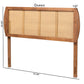 Baxton Studio Harris Mid-Century Modern Ash Walnut Finished Wood and Synthetic Rattan Queen Size Headboard | Headboards | Modishstore - 5
