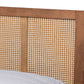Baxton Studio Asami Mid-Century Modern Walnut Brown Finished Wood and Synthetic Rattan King Size Platform Bed | Beds | Modishstore - 3