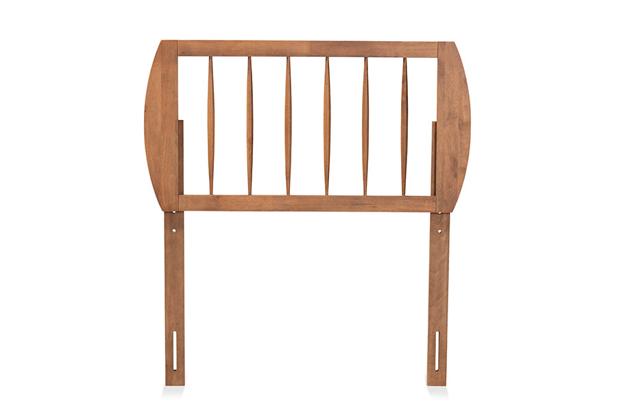 baxton studio norman modern and contemporary transitional ash walnut finished wood twin size headboard | Modish Furniture Store-3