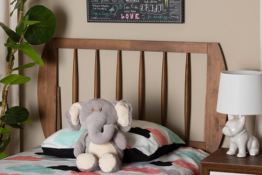 Baxton Studio Norman Modern and Contemporary Transitional Ash Walnut Finished Wood Twin Size Headboard | Modishstore | Headboards