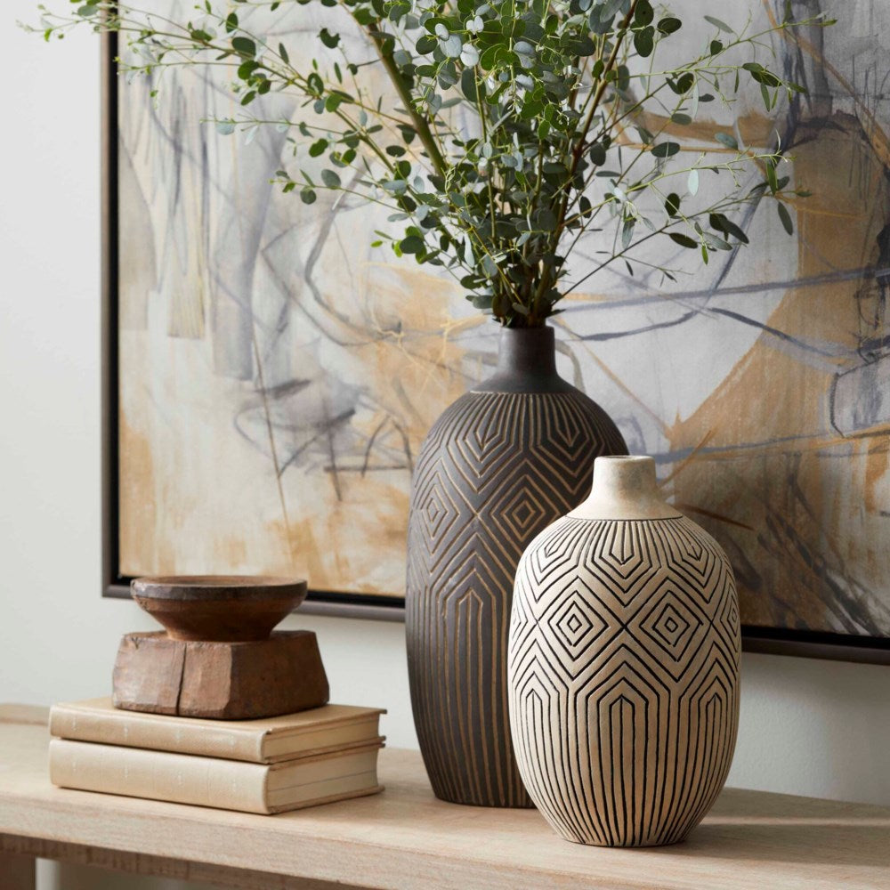Large Dark Labyrinth Vase | Vases | Modishstore - 2