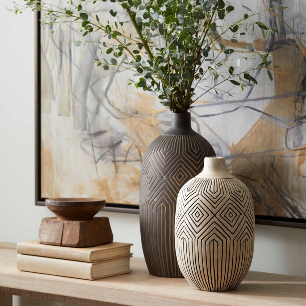 Large Dark Labyrinth Vase | Vases | Modishstore - 2