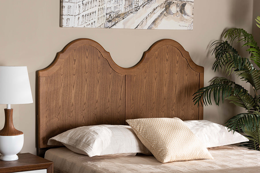 Baxton Studio Tobin Vintage Classic and Traditional Ash Walnut Finished Wood King Size Arched Headboard | Headboards | Modishstore - 2
