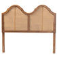 Baxton Studio Hazel Vintage Classic and Traditional Ash Walnut Finished Wood and Synthetic Rattan Queen Size Arched Headboard | Headboards | Modishstore - 5