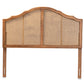 Baxton Studio Iris Vintage Classic and Traditional Ash Walnut Finished Wood and Synthetic Rattan King Size Arched Headboard | Headboards | Modishstore - 4