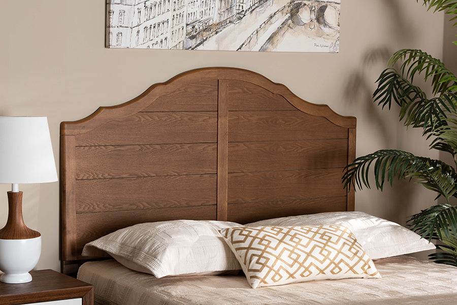 Baxton Studio Clive Vintage Traditional Farmhouse Ash Walnut Finished Wood Full Size Headboard | Headboards | Modishstore - 2