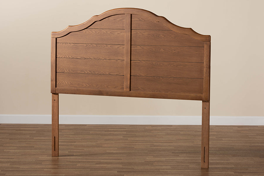 Baxton Studio Clive Vintage Traditional Farmhouse Ash Walnut Finished Wood Full Size Headboard | Headboards | Modishstore - 3