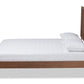 Baxton Studio Saki Mid-Century Modern Walnut Brown Finished Wood Full Size Platform Bed | Beds | Modishstore - 3
