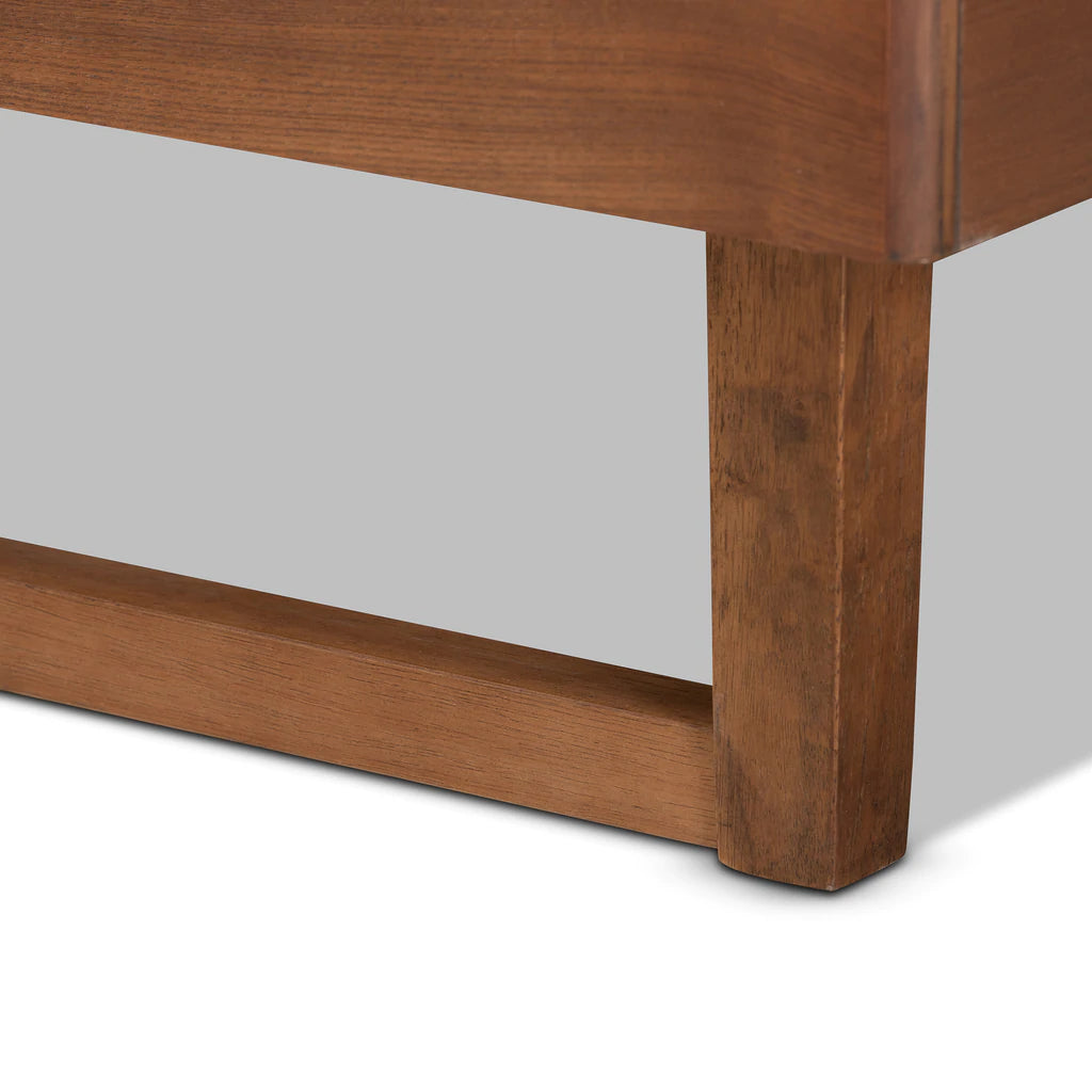 Baxton Studio Marin Modern and Contemporary Walnut Brown Finished Wood Queen Size Platform Bed | Beds | Modishstore - 5