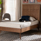 Baxton Studio Noela Mid-Century Modern Walnut Brown Finished Wood Twin Size Platform Bed | Modishstore | Beds