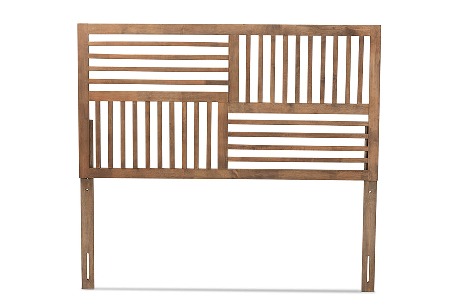 Baxton Studio Adler Modern and Contemporary Transitional Ash Walnut Finished Wood King Size Headboard | Headboards | Modishstore - 4