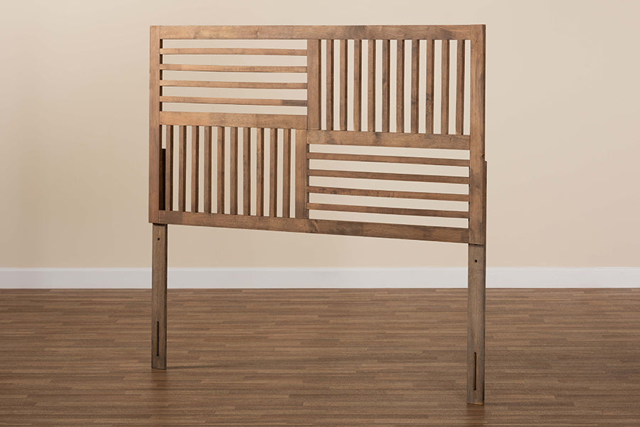Baxton Studio Adler Modern and Contemporary Transitional Ash Walnut Finished Wood King Size Headboard | Headboards | Modishstore - 3