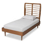 Baxton Studio Rayna Mid-Century Modern Walnut Brown Finished Wood Twin Size Platform Bed | Beds | Modishstore - 2
