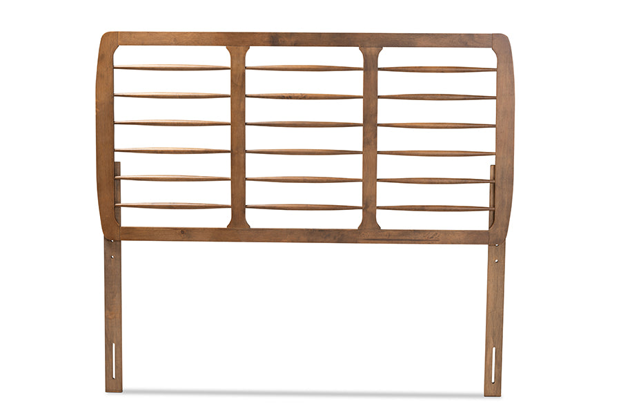 Baxton Studio Carolyn Mid-Century Modern Ash Walnut Finished Wood Queen Size Headboard | Headboards | Modishstore - 4