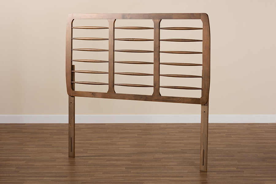 Baxton Studio Carolyn Mid-Century Modern Ash Walnut Finished Wood Queen Size Headboard | Headboards | Modishstore - 3