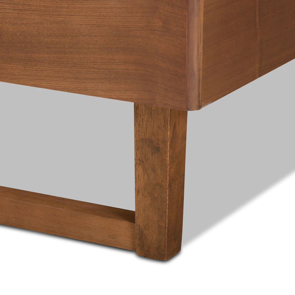 Baxton Studio Lucie Modern and Contemporary Walnut Brown Finished Wood King Size Platform Bed | Beds | Modishstore - 5